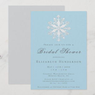 Invitación Ducha minimalista de novias con copo de nieve Az
