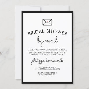 Invitación Ducha minimalista de novias por correo