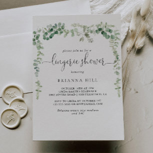 Invitación Ducha minimalista Eucalyptus Bridal Lingerie