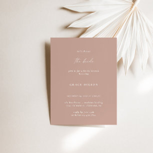 Invitación Ducha minimalista Rubor rosa para novias