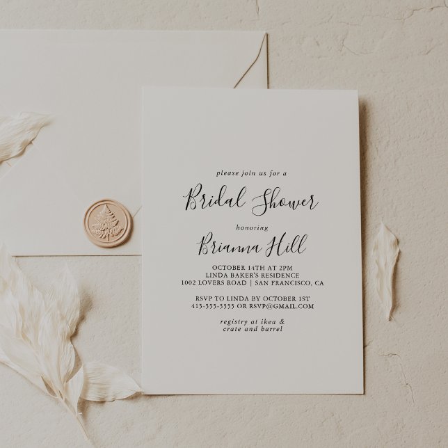 Invitación Ducha Minimalista simple para novias (Subido por el creador)
