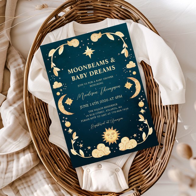 Invitación Ducha Mística de Bebé Luna y Estrellas Celestiales (Subido por el creador)
