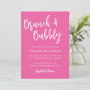 Invitación Ducha moderna de burbujas y brunch con letra de mo