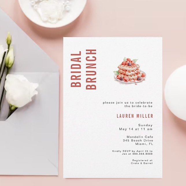 Invitación Ducha moderna de Waffles Bridal Brunch (Subido por el creador)