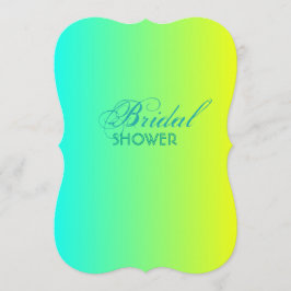 Invitación ducha moderna turquesa amarillo verde oscuro de no