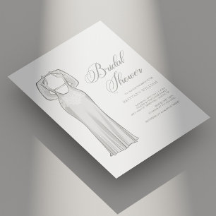 Invitación Ducha Monocroma Monocromática Personalizada