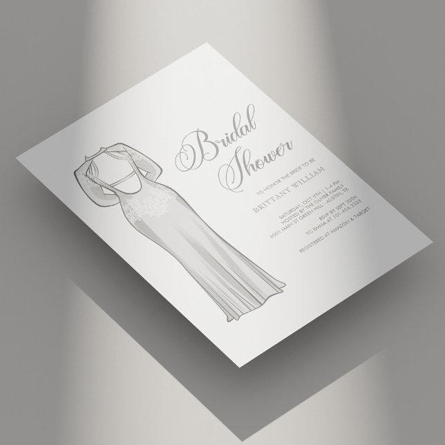 Invitación Ducha Monocroma Monocromática Personalizada (Personalized Unique Monochrome Bridal Shower Invitation)