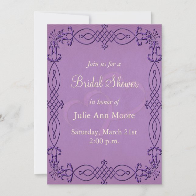 Invitación Ducha morada (Anverso)