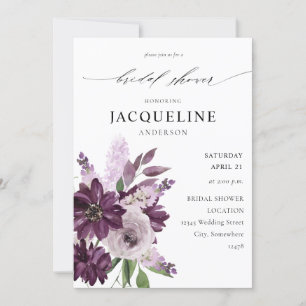 Invitación Ducha morada con flores de lavanda