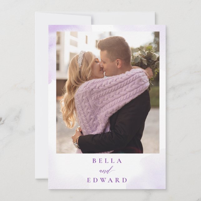 Invitación Ducha Morada Floral Bridal (Reverso)