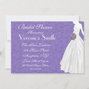 Invitación Ducha morada paisley