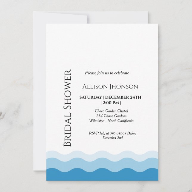Invitación Ducha náutica de novias (Anverso)