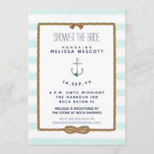 Invitación Ducha náutica espuma del mar de nudo infinito de l