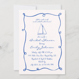 Invitación Ducha Náutica Nautical Bridal Con Mano Retro