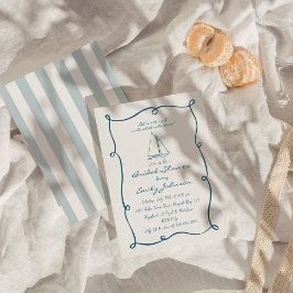 Invitación Ducha Náutica Nautical Bridal Con Mano Retro
