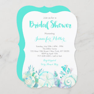 Invitación Ducha Nautical Beach Bridal
