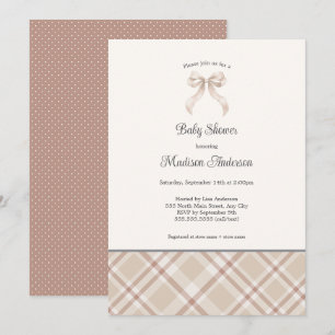 Invitación Ducha neutra de bebé de Cinta Plaid Fall