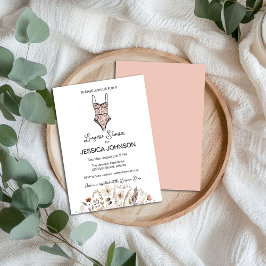 Invitación Ducha Neutral de Lingerie Floral Negligee con mano