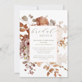 Invitación Ducha Neutral Floral Bridal Brunch
