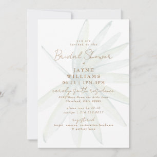 Invitación Ducha Nodal Moderna Tropical Frond Palm Frond