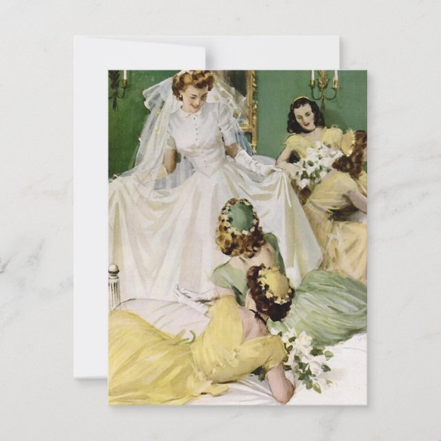 Invitación Ducha nodal retro de los años 40 (Anverso)