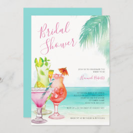 Invitación Ducha Nodal Tropical Beach Cocktail