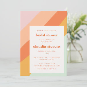 Invitación Ducha Nodal Única Retro Pastel