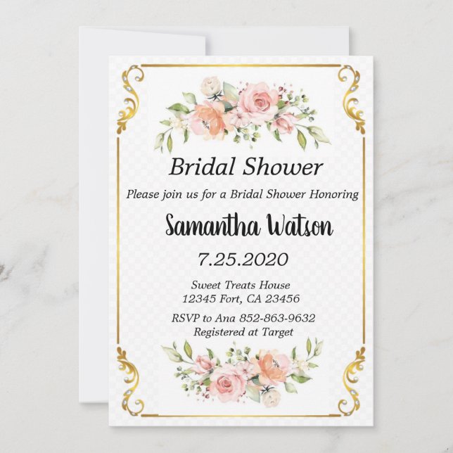 Invitación Ducha nupcial (Anverso)