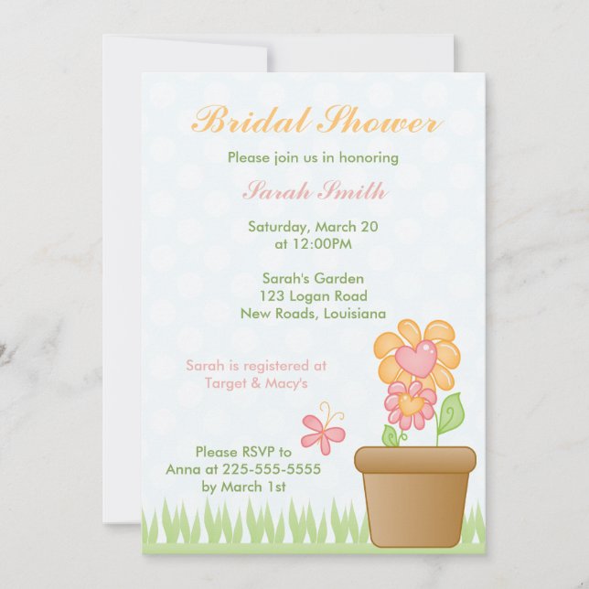 Invitación Ducha nupcial (Anverso)