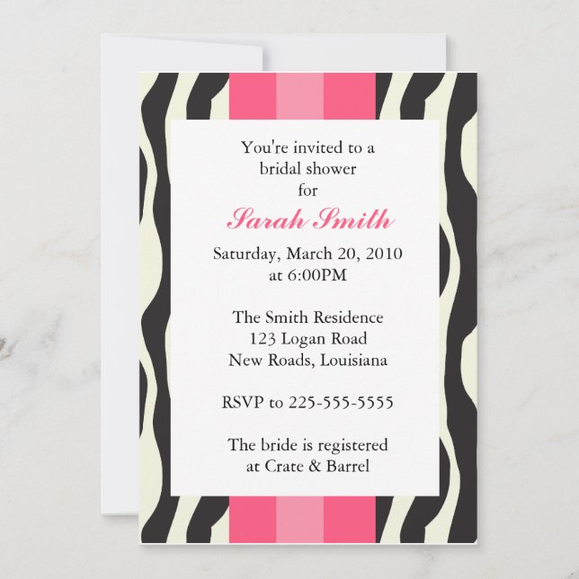 Invitación Ducha nupcial (Anverso)