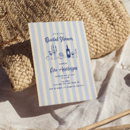 Invitación Ducha nupcial a rayas de comida italiana a la mano