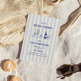 Invitación Ducha nupcial a rayas de comida italiana a la mano