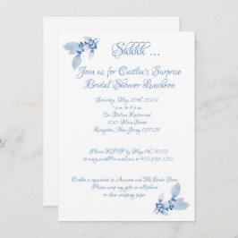 Invitación Ducha nupcial, acuarela azul