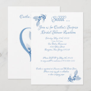 Invitación Ducha nupcial, acuarela azul