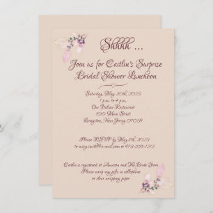 Invitación Ducha nupcial, acuarela de salmón