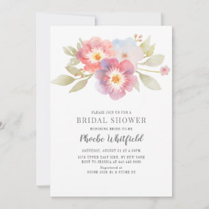 Invitación Ducha nupcial acuarela Floral moderna Botánica