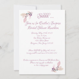 Invitación Ducha nupcial, acuarela Rosa turbia