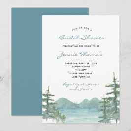 Invitación Ducha nupcial acuática sobre el tema de los lagos 