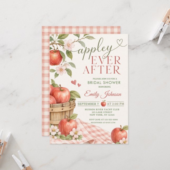 Invitación Ducha Nupcial Appley EVER AFTER (Anverso/Reverso In Situ)
