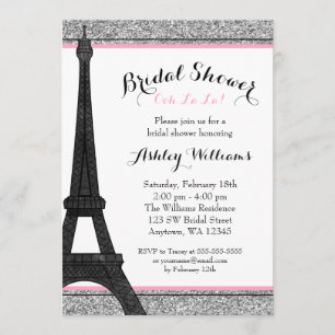 Invitación Ducha nupcial atractiva rosada de París