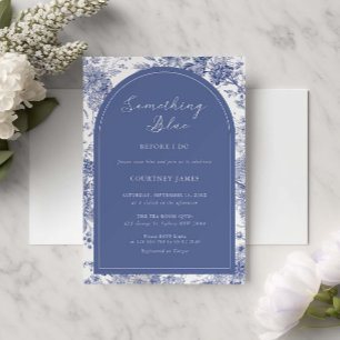 Invitación Ducha nupcial azul azul de tela azul francesa
