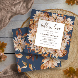 Invitación Ducha nupcial azul de la marina