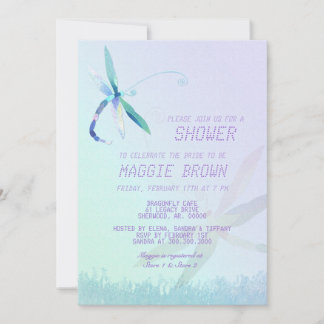 Invitación Ducha nupcial azul de la mosca dragonaweather fore