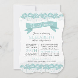 Invitación Ducha nupcial azul de la piscina moderna