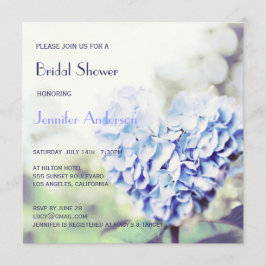 Invitación Ducha nupcial azul en forma de corazón