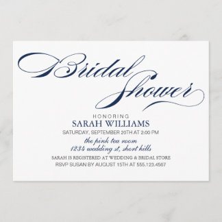Invitación Ducha nupcial azul marina