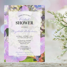 Invitación Ducha nupcial Azul púrpura Hidrangea Flor temática