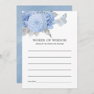 Invitación Ducha nupcial azul y dorada