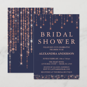 Invitación Ducha nupcial azul y Rosa