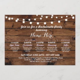 Invitación Ducha nupcial Bachelorette Rustica Itineraria